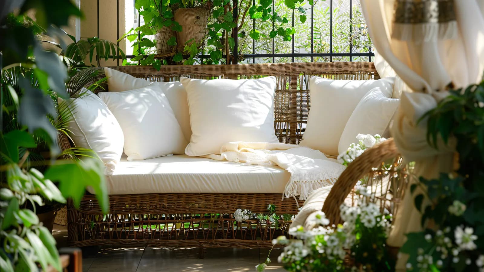 Petite terrasse aménagée avec des plantes