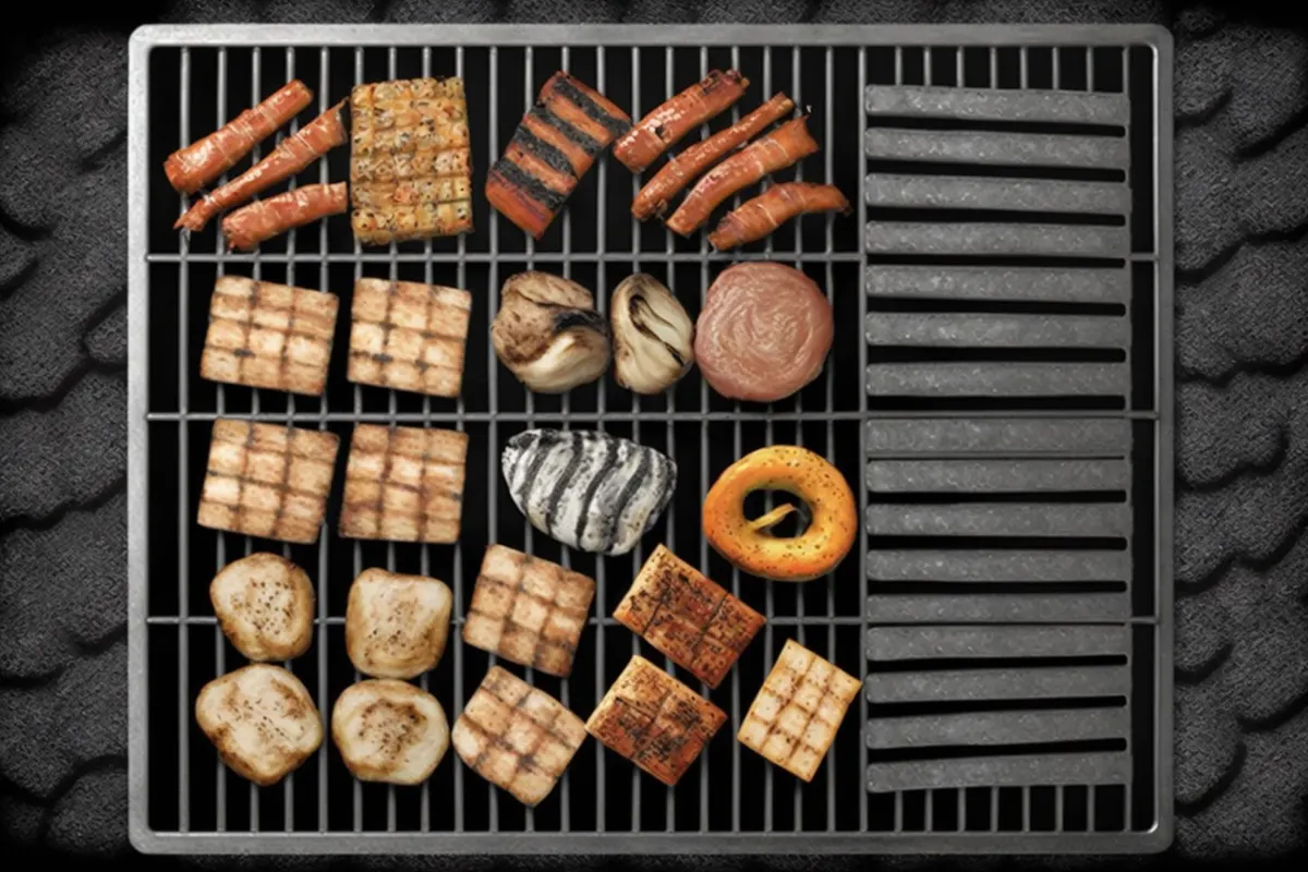 Zone directe et zone indirecte sur une grille de barbecue