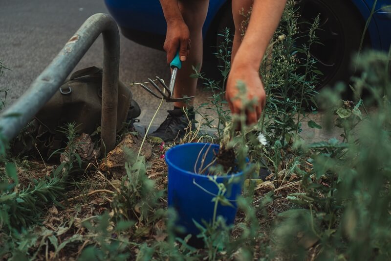 Image d'un sac à outils de jardinage.
