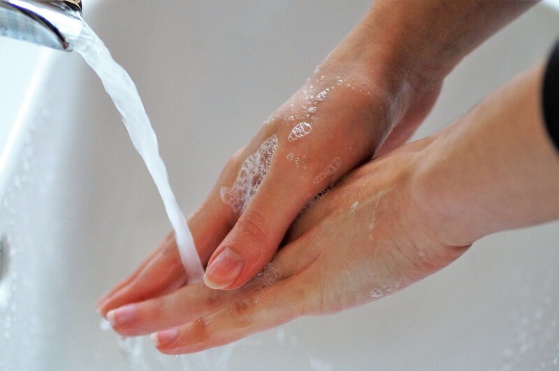 eau sous pression pour le lavage